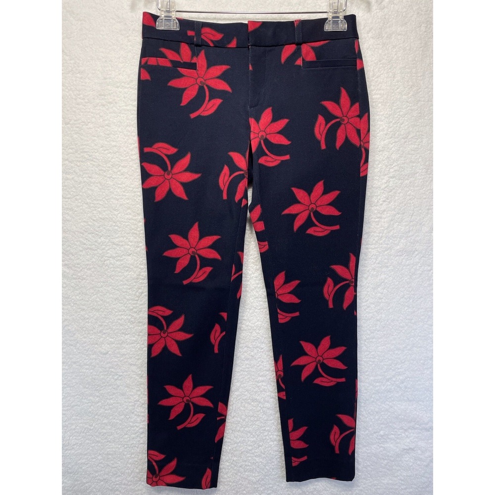 Banana Republic Womens size 0 Sloan Dress‎ Pant Navy / Red